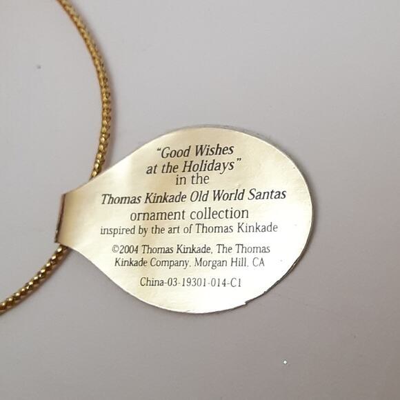 Thomas Kinkade Old World Santas Christmas Ornament Good Wishes At The Holidays - Picture 7 of 7